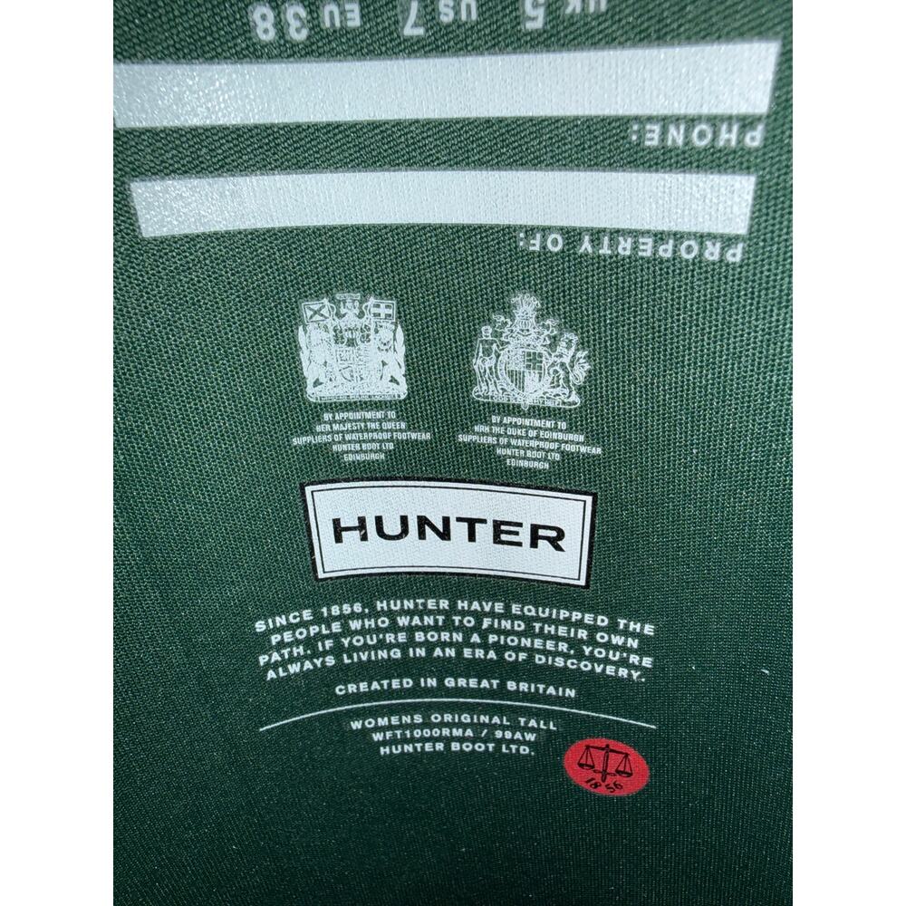 Hunter Original Tall Rubber Rain Boots Womens 7 Hunter Green HGR Buckle - Picture 9 of 11